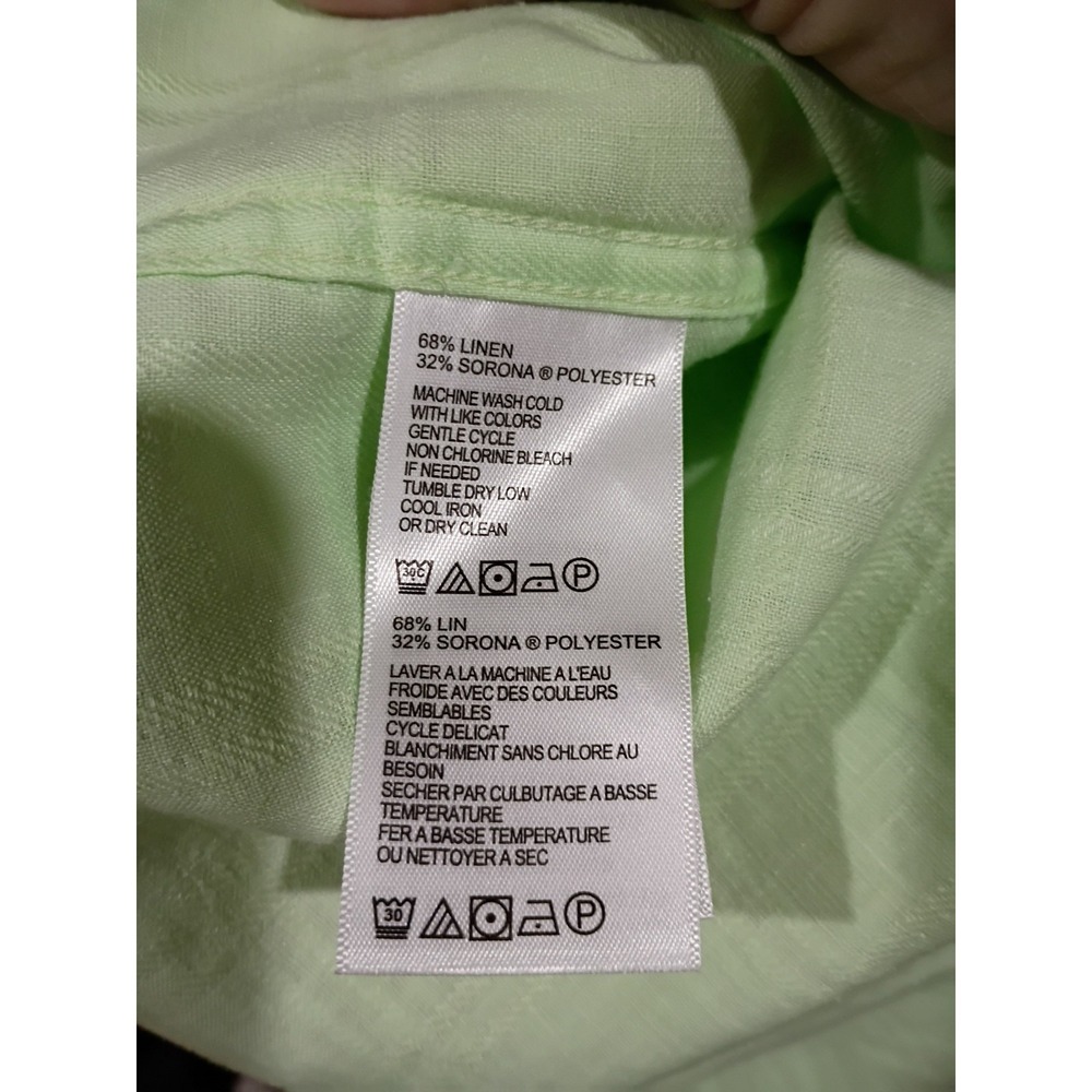 Tommy Bahama Shirt Mens M Mint Green Linen Blend Short Sleeve Breathable Relax - Picture 3 of 8